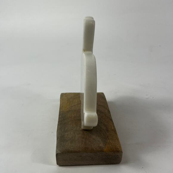 Carved Marble Bunny Rabbit Decor Shelf Desk Cabincore Easter Gift Home Display - Picture 4 of 11